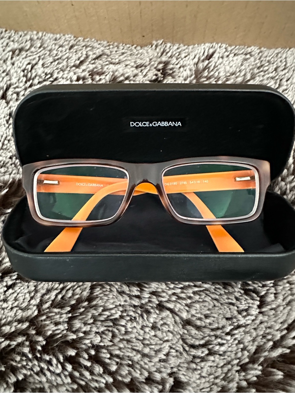 Dolce & Gabbana Orange and Multicolor Stripe Men’s Sunglasses